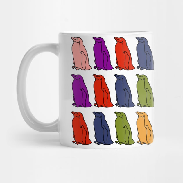 Birds Colorful Penguins Waddle by ellenhenryart